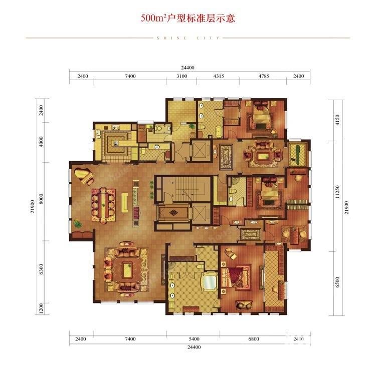 中粮祥云国际生活区中粮祥云国际生活区户型图 500平米户型标准层 500