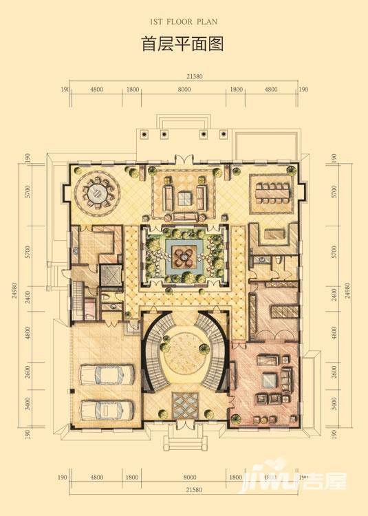 财富城堡财富城堡户型图 b1-16首层平面图 4厅 567㎡