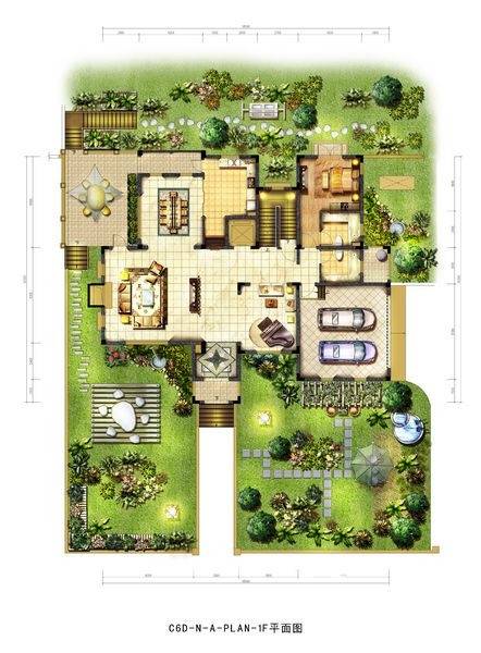 御品园林户型图 c6d-n-a-plan-1f-model