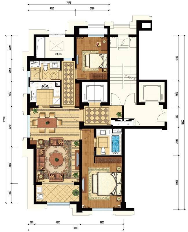 绿城玉兰花园·御园户型图 a1户型31,37单元 133㎡