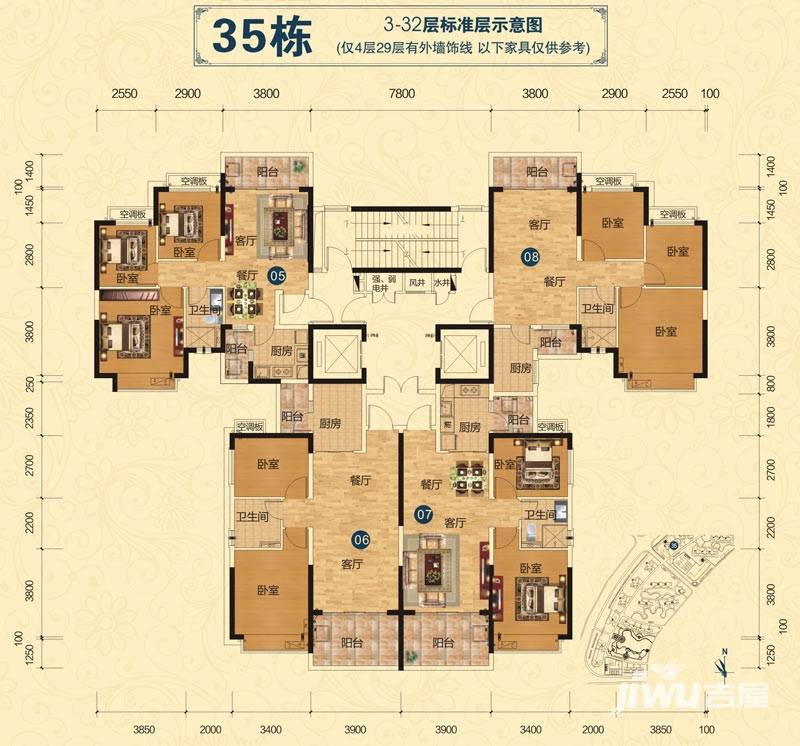 恒大雅苑恒大雅苑户型图 35号栋楼层平面图