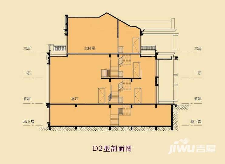 盈峰翠邸悦墅盈峰翠邸户型图 d2型剖面图 430㎡