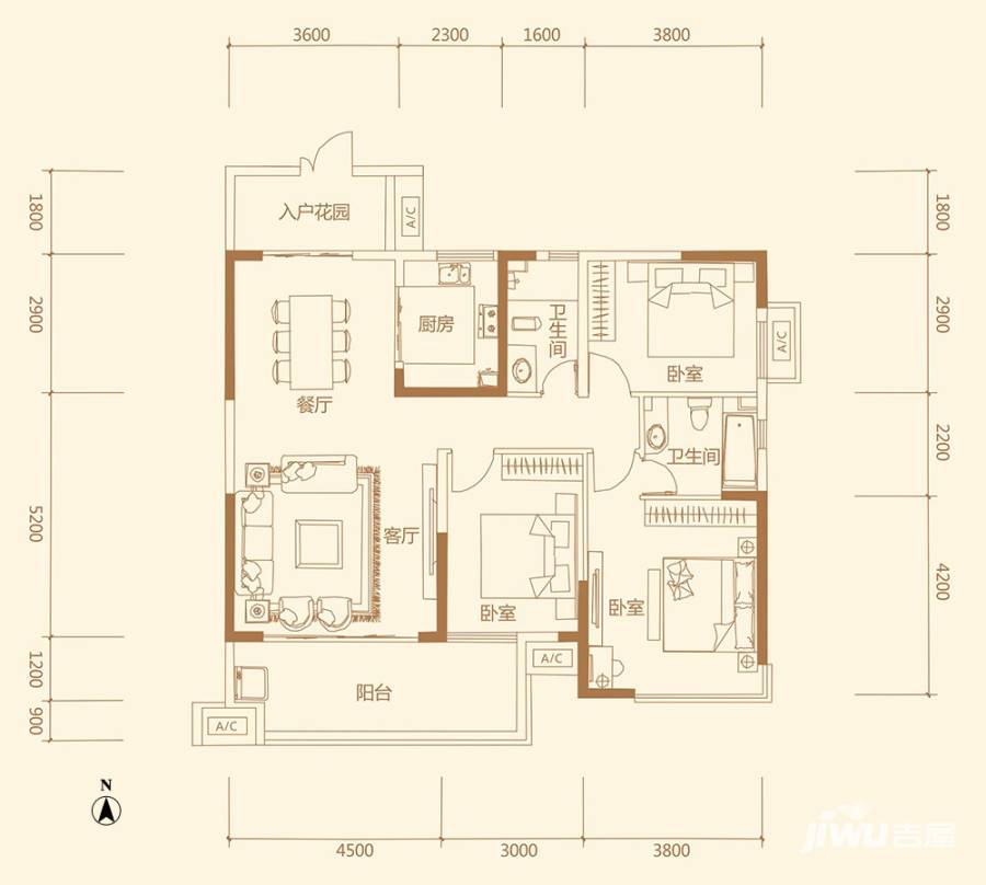 荣悦台荣悦台户型图 4号栋户型03 131㎡