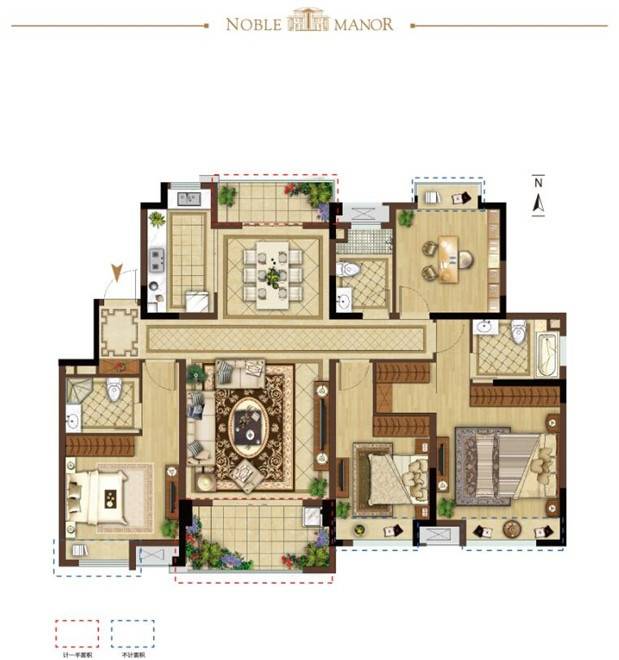 中信泰富锦苑户型图 153平米c3户型 153㎡