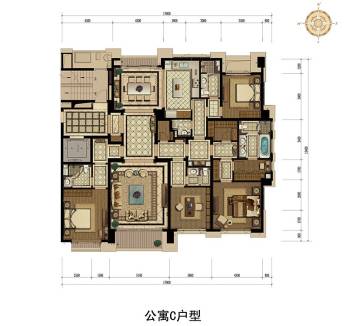 (尾盘)武林外滩4房户型户型图