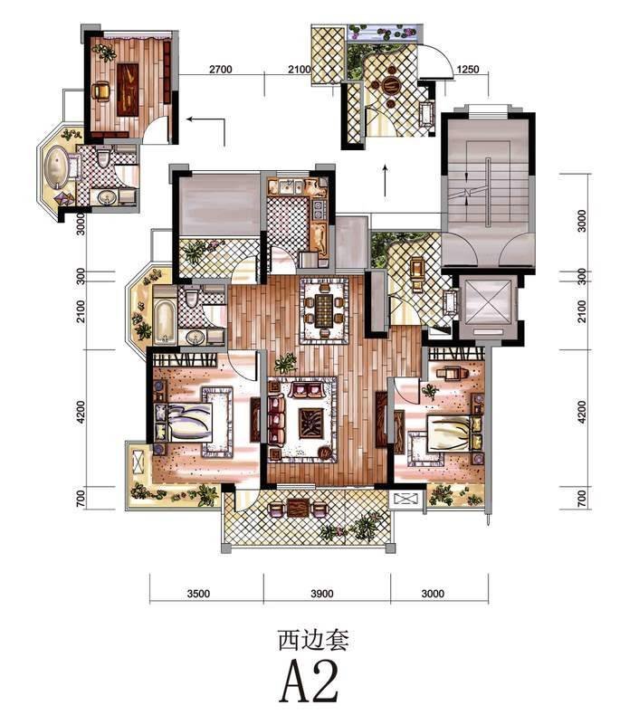 德意空港国际德意空港国际户型图 a2西边套 89.12㎡