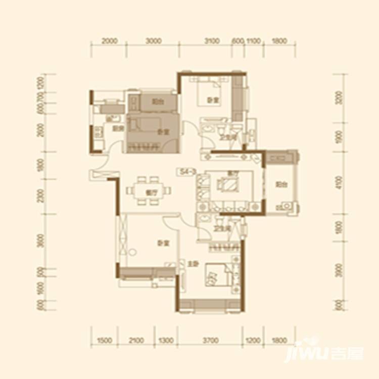 保利公园九里户型图 4期25#楼 137㎡