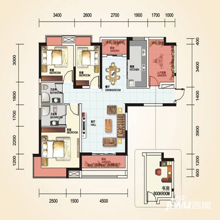 保利圆梦城a户型 3室2厅2卫