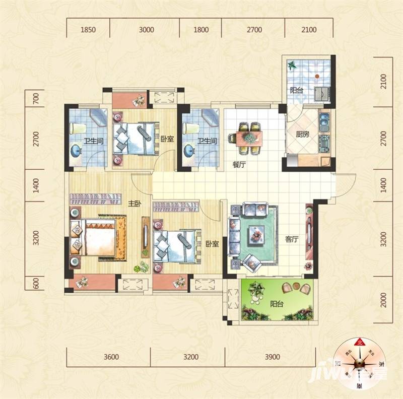 清江山水九程清江山水户型图 3a 110.71㎡