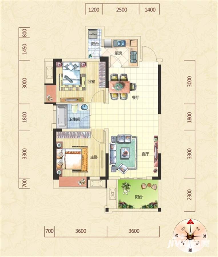 清江山水户型图 2c 89.06㎡