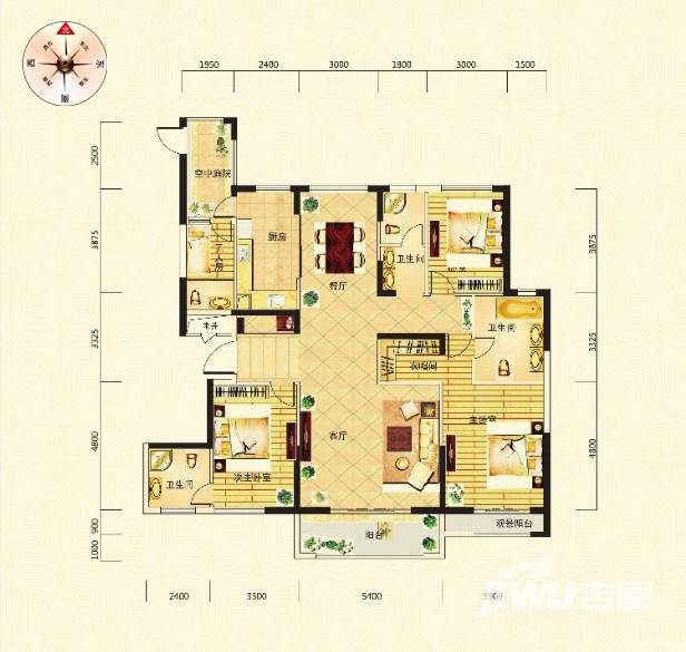 泛海国际居住区樱海园户型图 6-1-2户型 196㎡