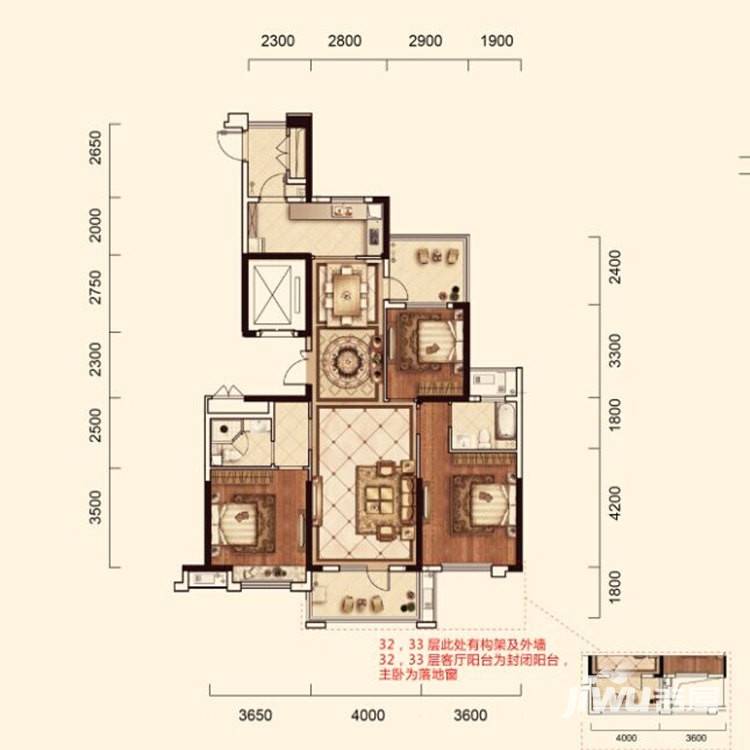 卧龙墨水湖边卧龙墨水湖边户型图 16号楼a2户型 142㎡