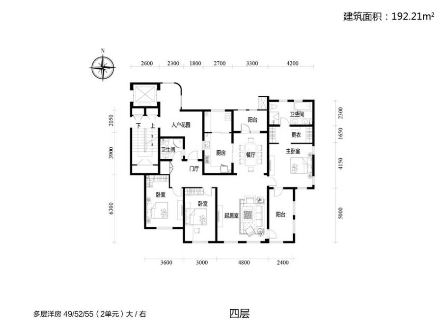 吉宝沁风御庭吉宝沁风御庭户型图 多层洋房 495255(2单元) 192.21㎡