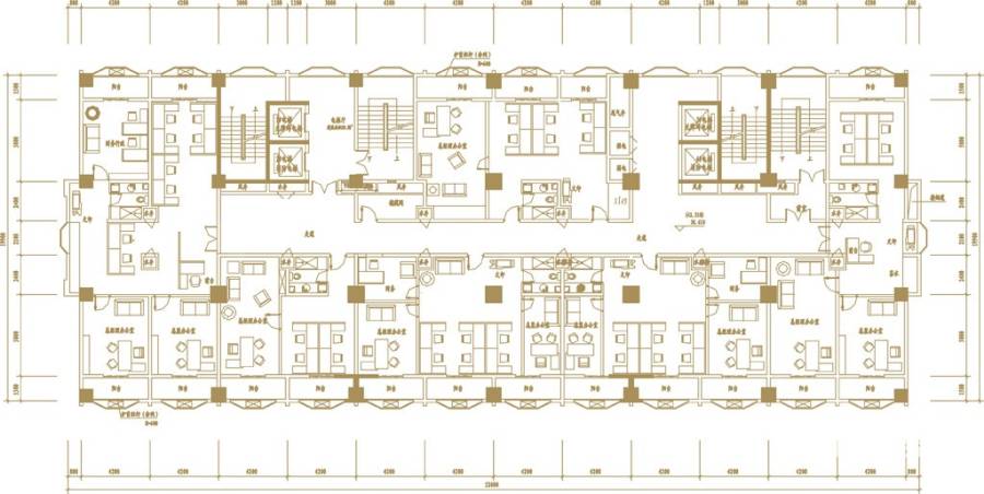 金色水岸户型图 金地大厦10-12层写字楼平面图