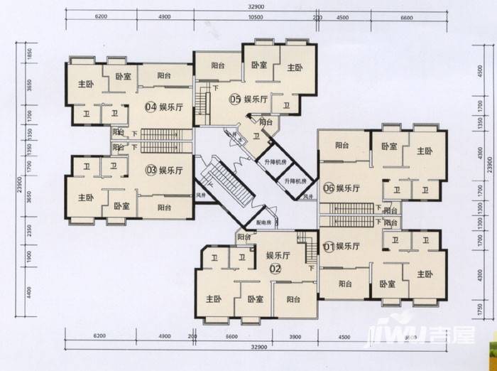 合和新城户型图 金枫二街a,c栋15-16层复式平面图