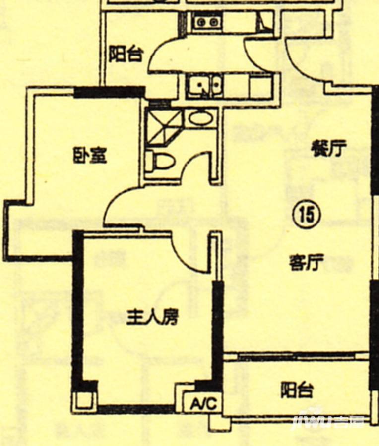 新都盛世名门户型图 1栋,2栋(4-18层)15单元 70㎡