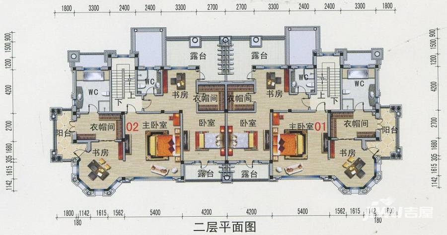 碧桂园凤凰城户型图 二层-双拼别墅-457.62平方米 381㎡