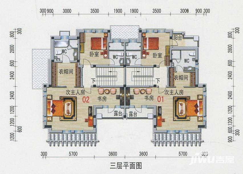 碧桂园凤凰城碧桂园凤凰城户型图 三层-双拼别墅-319.31平方米 315㎡