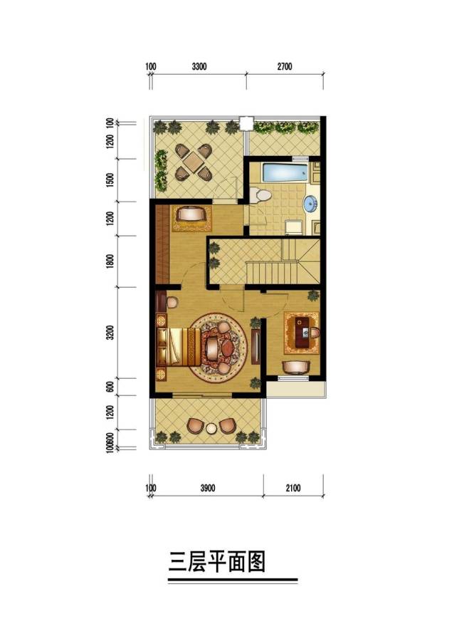 三盛颐景御园三盛颐景御园户型图 b北入户三层平面图