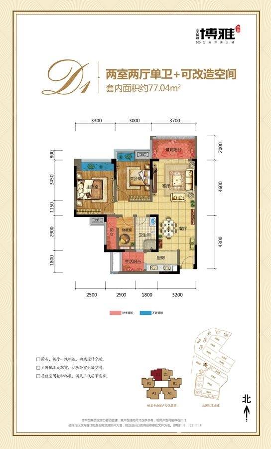 北大资源博雅北大资源博雅户型图 5号楼d1户型 90㎡