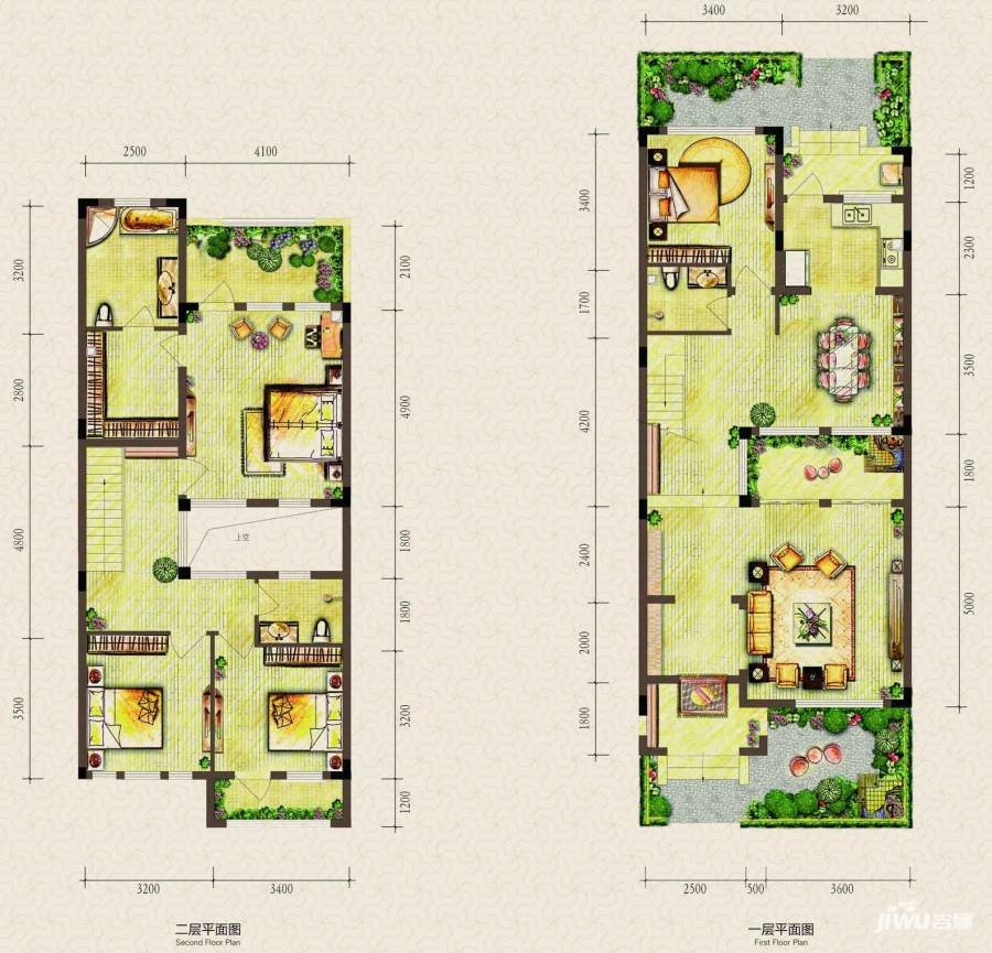 上邦山居岁月户型图 r3联排别墅 四室两厅 建筑面积168.39㎡