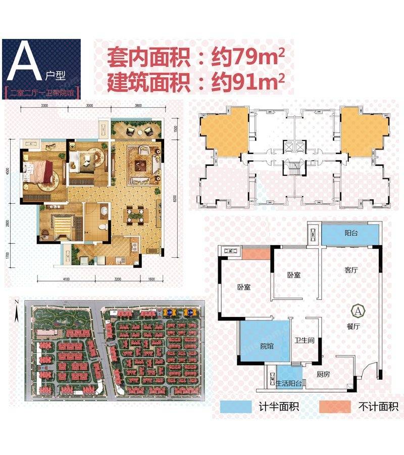 金科天宸户型图 a户型 91㎡