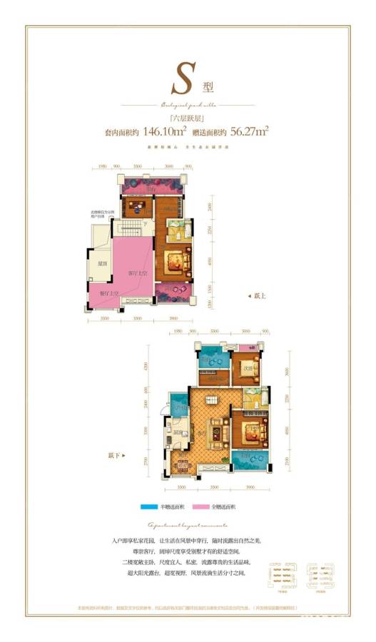 两江春城户型图 s型六层跃层 146.10㎡