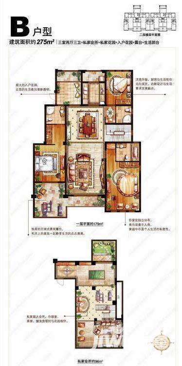 金科世界城·绫罗万千户型图 洋房b户型 275㎡