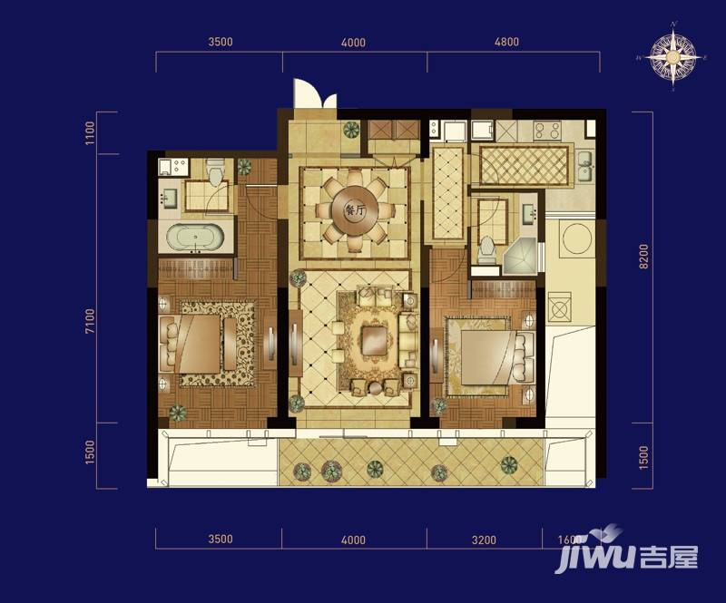 蠡湖香樟园户型图 115平米 115㎡