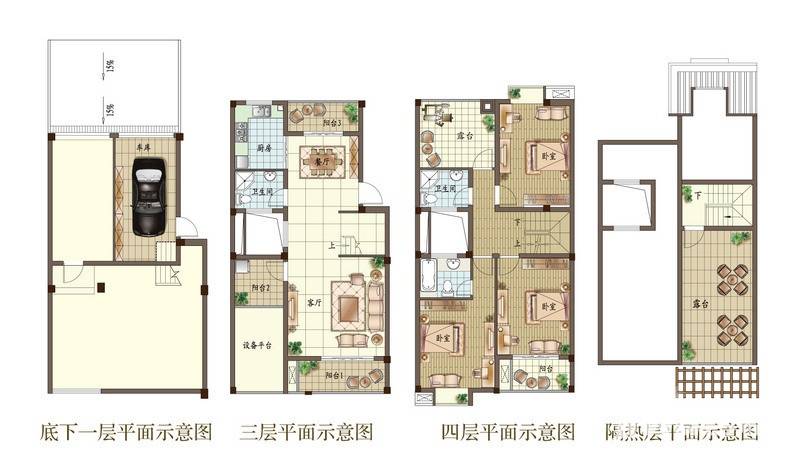 观山名筑观山名筑户型图 叠加别墅32#33#k2户型163-166平米赠送16.