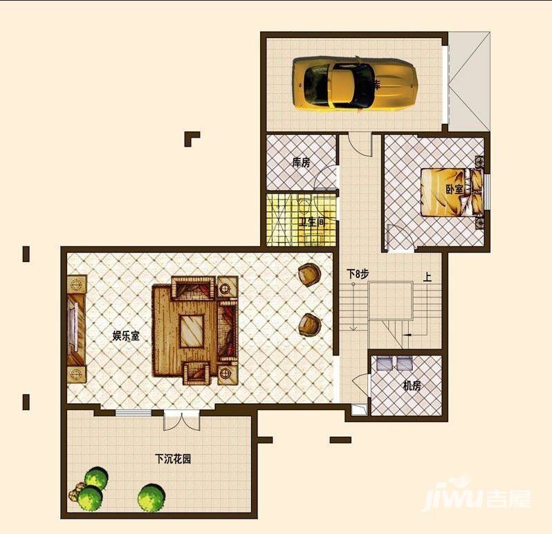 建邦原香溪谷别墅d户型负一层