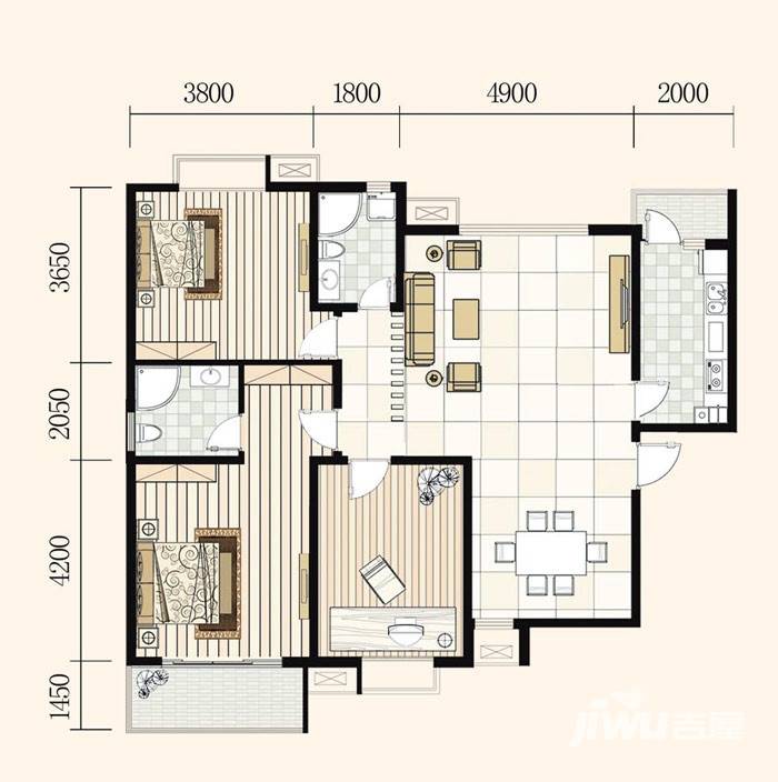 路劲御景城路劲御景城户型图 a户型三室两厅两卫139平米 139㎡