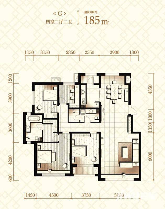 伟峰东第户型图 g户型 185㎡