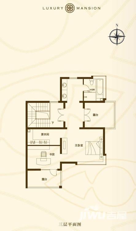 世茂茂悦府户型图 别墅b户型三层 295㎡