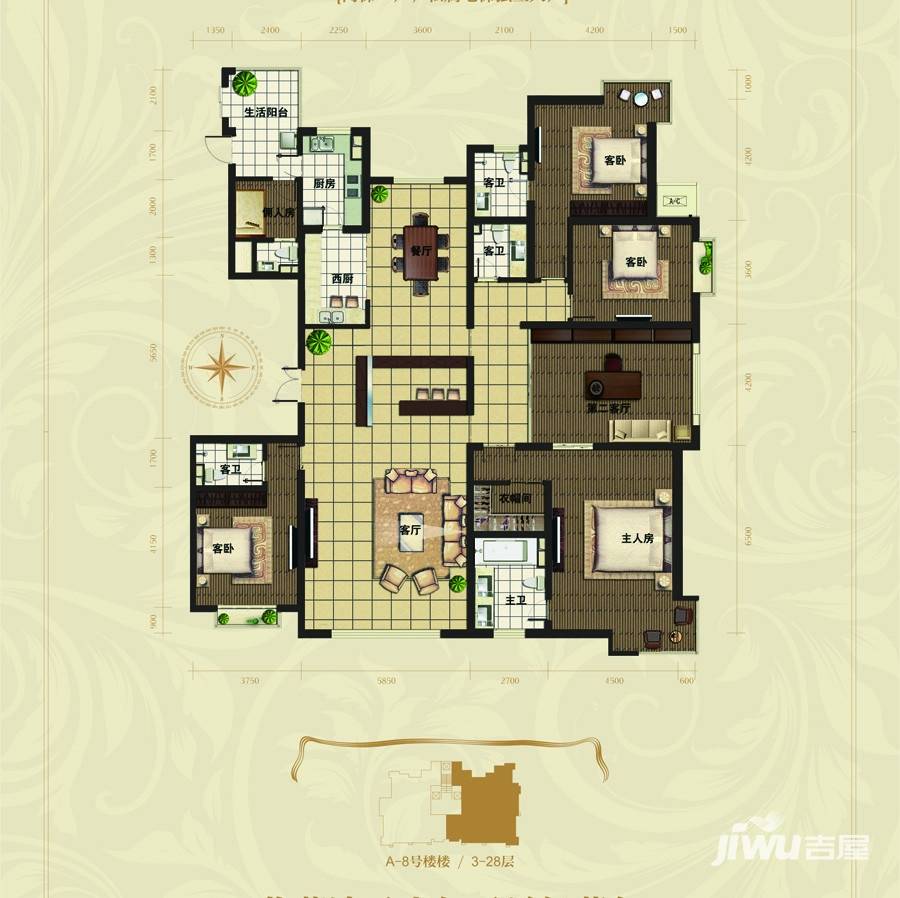 太原阳光汾河湾d区阳光汾河湾q户型户型图_首付金额__0.