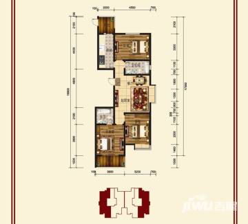 梧桐院三房户型图|梧桐院三房房型图_太原晋源梧桐院