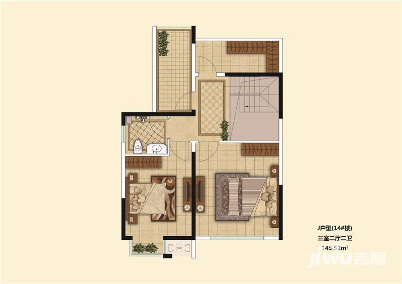 枫林天下枫林天下户型图 j跃层三室二厅二卫145.52㎡ 145㎡