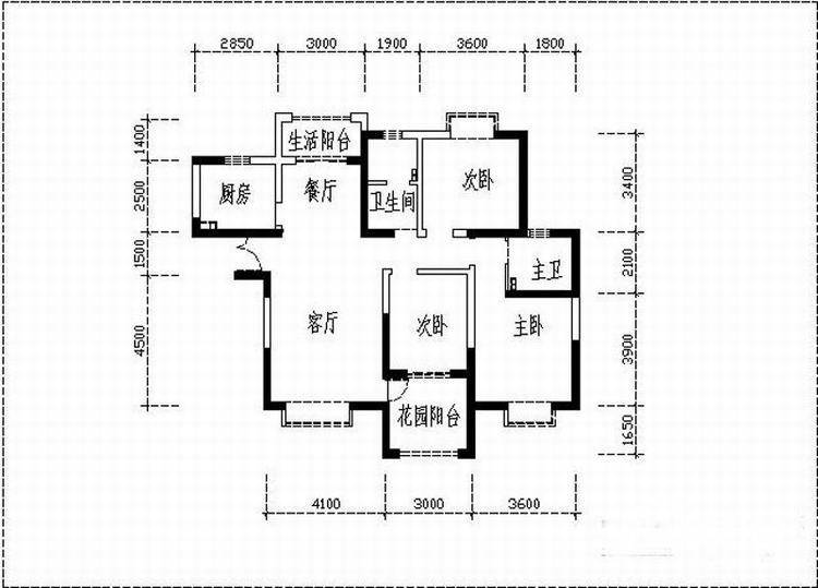 曲江观山悦户型图 3室2厅2卫1厨 127.94㎡