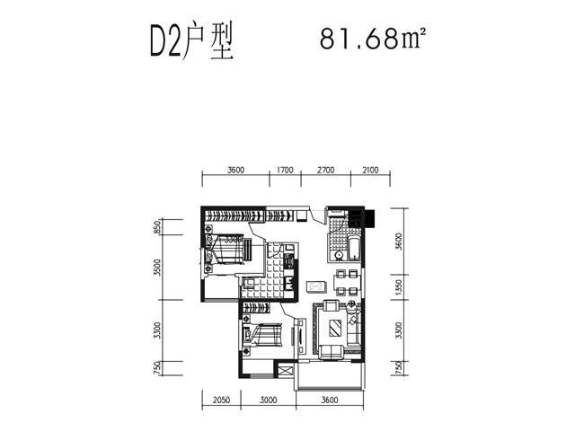浩华香颂国际城户型图 d2 81.68㎡