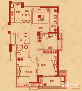 福州融信双杭城户型图-房型图-平面图-吉屋网