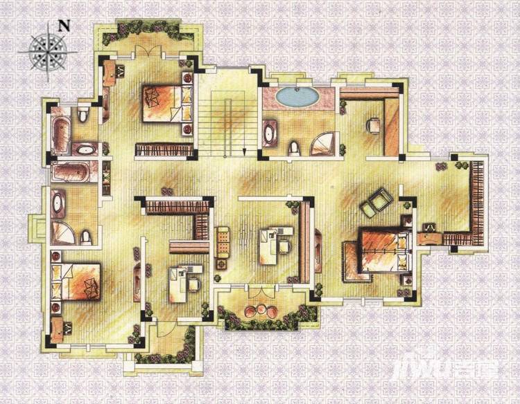 新城香悦半岛户型图 凡尔赛宫 二层 香悦半岛别墅户型