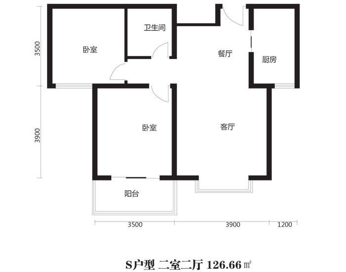 博雅a区博雅a区户型图 s户型两室两厅一卫 126.66㎡