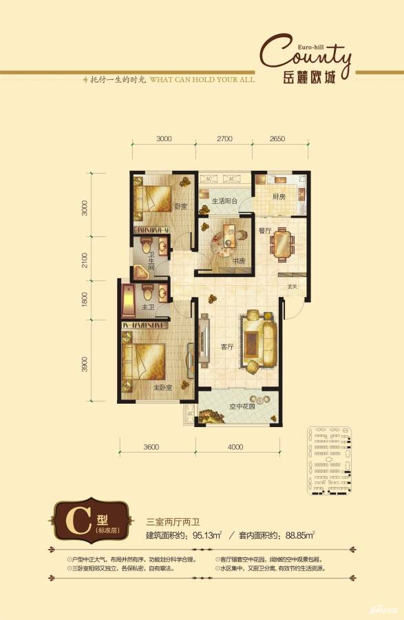 岳麓欧城岳麓欧城户型图 c型(标准层)户型图