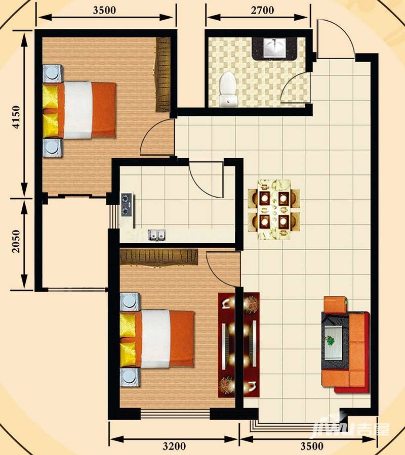 华福家苑华福家苑户型图 c户型85平 85㎡