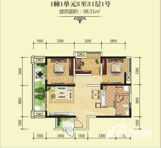 绵阳cbd万达广场商铺绵阳cbd万达广场户型图 98.31㎡