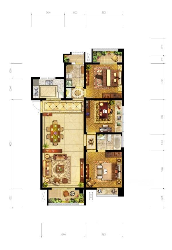 洛阳升龙城c3户型图|洛阳升龙城3房2厅2卫户型图_涧西