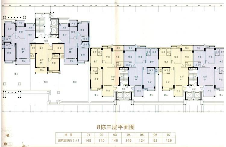 滨江熙岸雅园滨江熙岸户型图 8栋3层平面图
