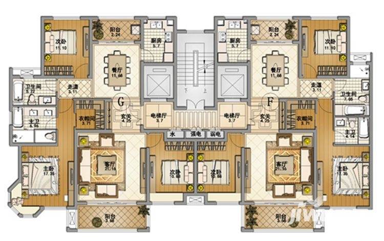 宜华城户型图 宜华城·香榭丽舍 gf户型图 三房二厅二卫 144平