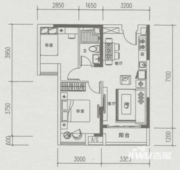 阳光未来城户型图 a1栋05,06单元 65㎡