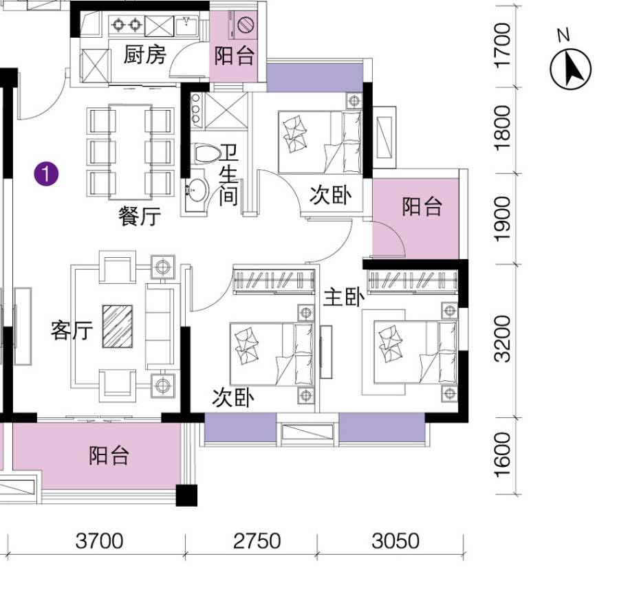 上林苑上林苑户型图 11栋 01单元 92㎡